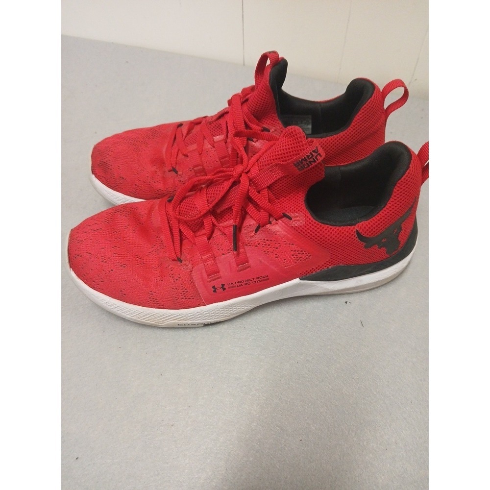 Under Armour Project Rock BSR Red White Shoes 3023006-600 Mens Size 12
